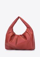 Ruched faux leather hobo bag, red, 93-4Y-525-6, Photo 2