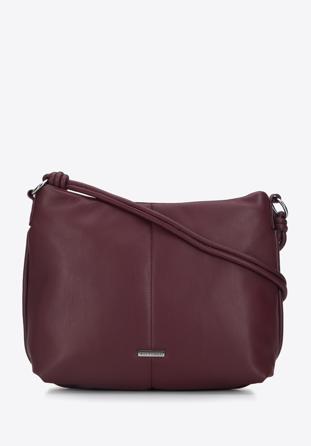 Faux leather hobo bag with knot details, burgundy, 95-4Y-423-3, Photo 1