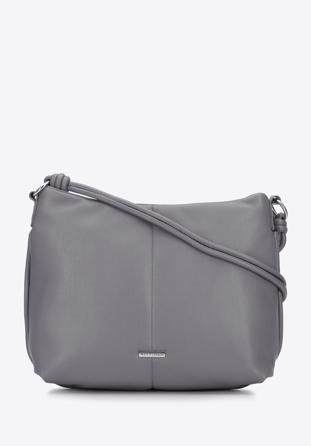 Faux leather hobo bag with knot details, grey, 95-4Y-423-Z, Photo 1