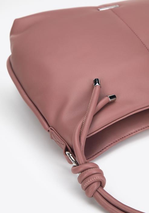 Faux leather hobo bag with knot details, muted pink, 95-4Y-423-3, Photo 5