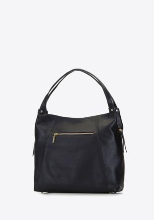 Soft leather hobo bag, black, 92-4E-647-1, Photo 1
