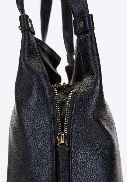 Soft leather hobo bag, black, 92-4E-647-Z, Photo 4