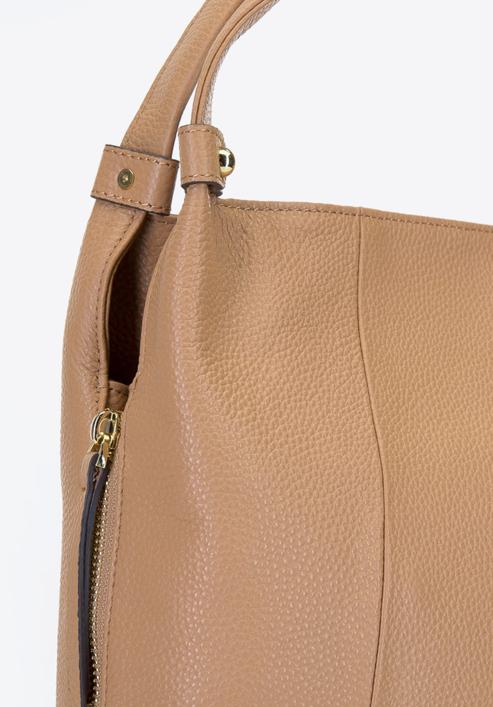Soft leather hobo bag, beige, 92-4E-647-9, Photo 4