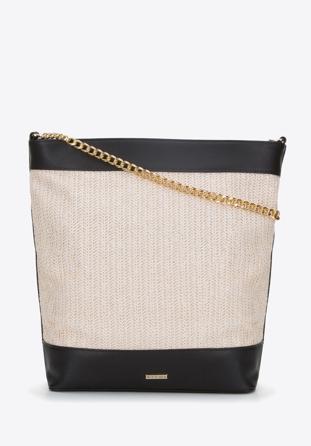 Handbag, black-beige, 94-4Y-217-0, Photo 1