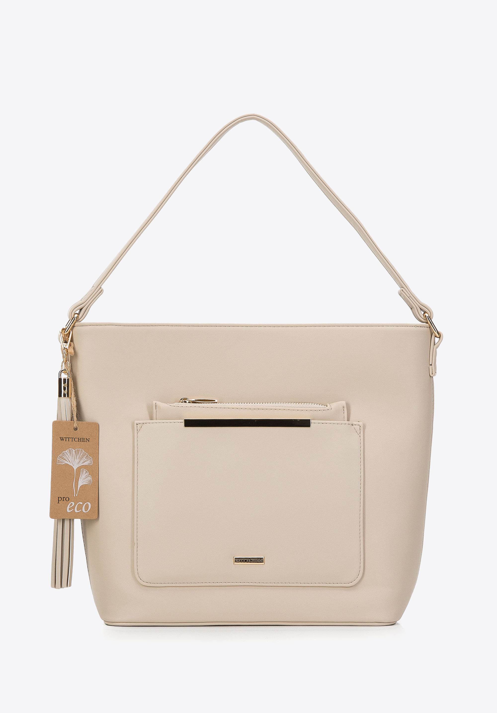 Hobo bag with removable pouch 'pro eco', light beige, 97-4Y-232-9, Photo 1