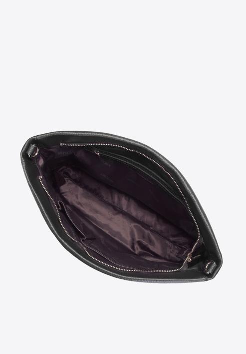 Leather hobo bag, black, 93-4E-606-4, Photo 4