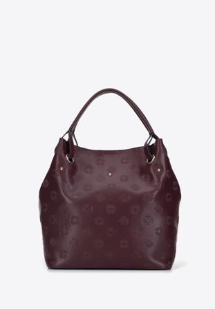 Leather monogram hobo bag, burgundy, 95-4E-615-3, Photo 1
