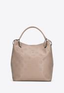 Leather monogram hobo bag, beige, 95-4E-615-1, Photo 1