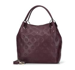 Leather monogram hobo bag, burgundy, 95-4E-615-3, Photo 1