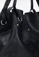 Leather monogram hobo bag, black, 95-4E-615-1, Photo 4