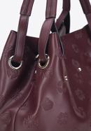 Leather monogram hobo bag, burgundy, 95-4E-615-3, Photo 4