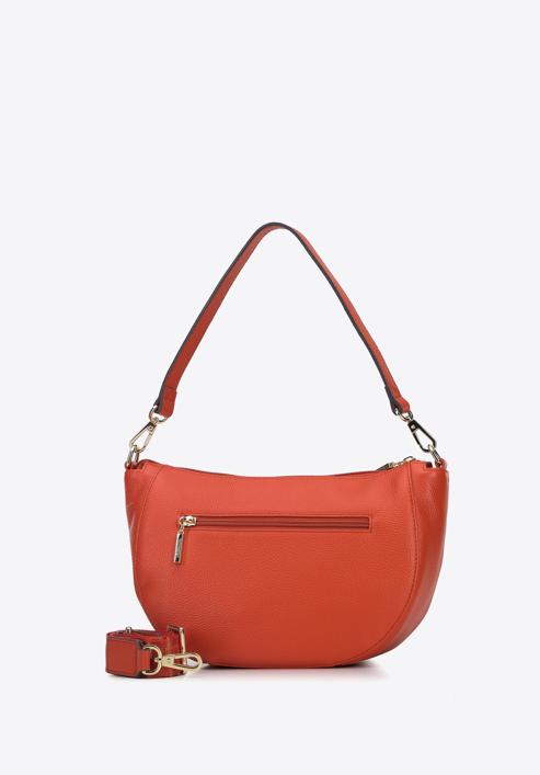 Small leather hobo bag with zip detail, orange, 95-4E-625-6, Photo 2