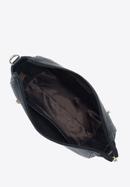 Small leather hobo bag with zip detail, black, 95-4E-625-6, Photo 3