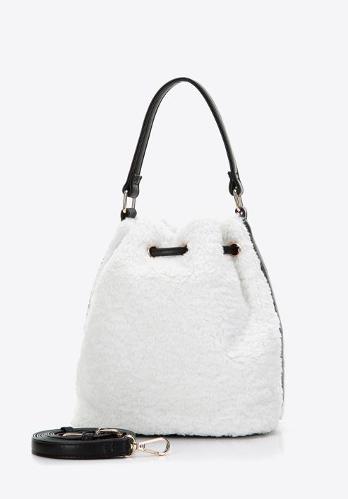 Small teddy faux fur hobo bag, off white, 97-4Y-503-0, Photo 2