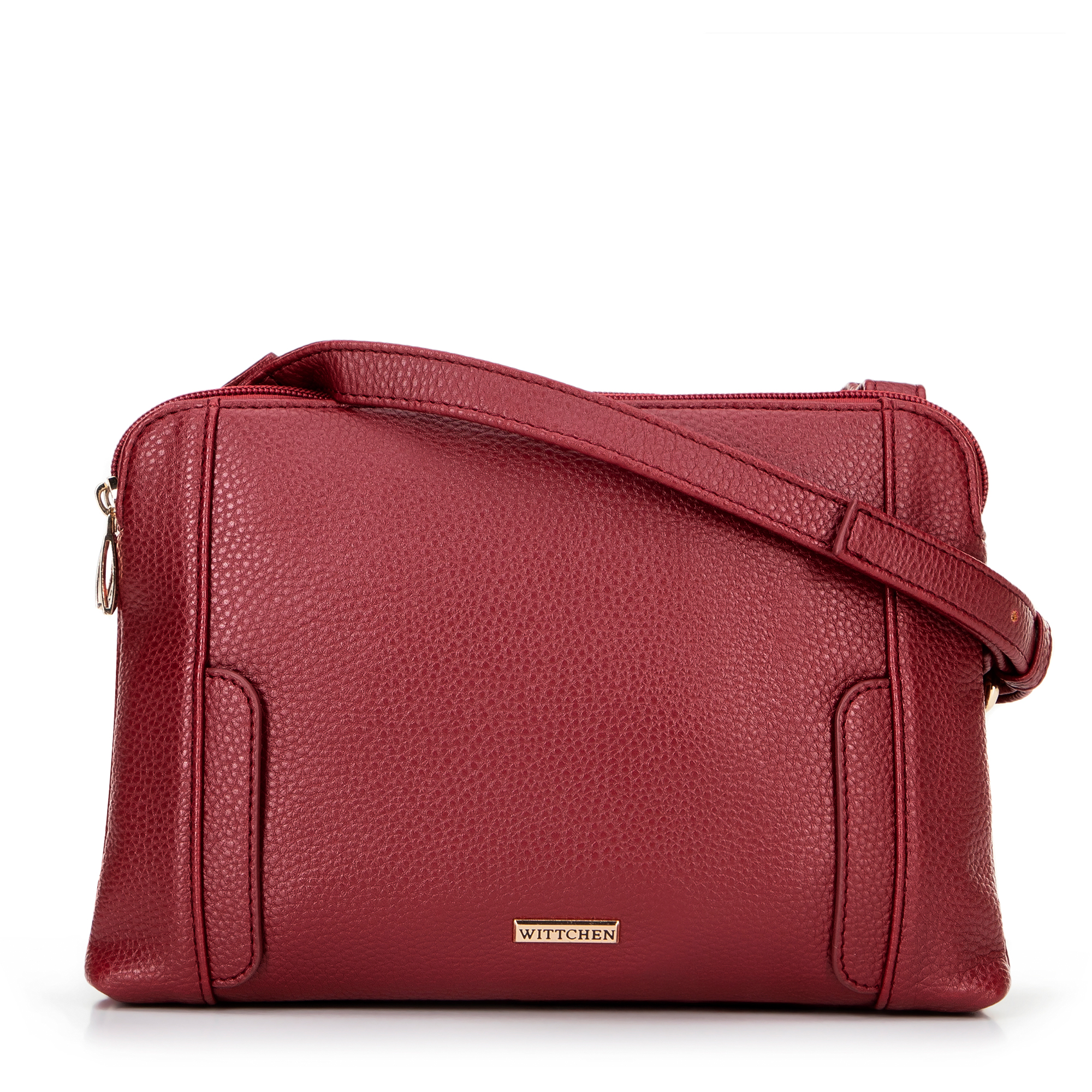 Dámska crossbody dvojkomorová kabelka červená 100-4Y-009-3