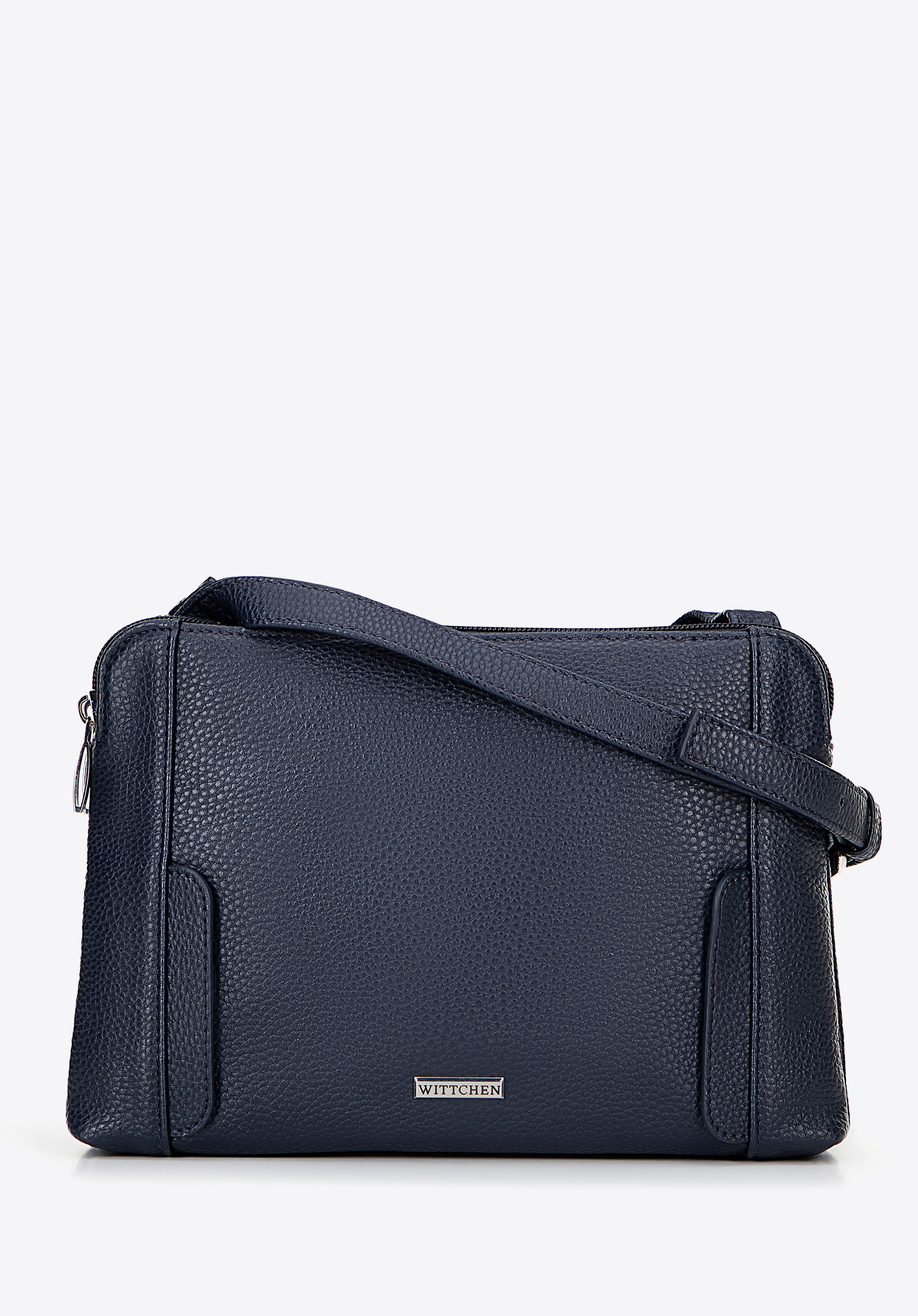 Women's two-compartment crossbody bag, navy blue, 100-4Y-009-7, Photo 1