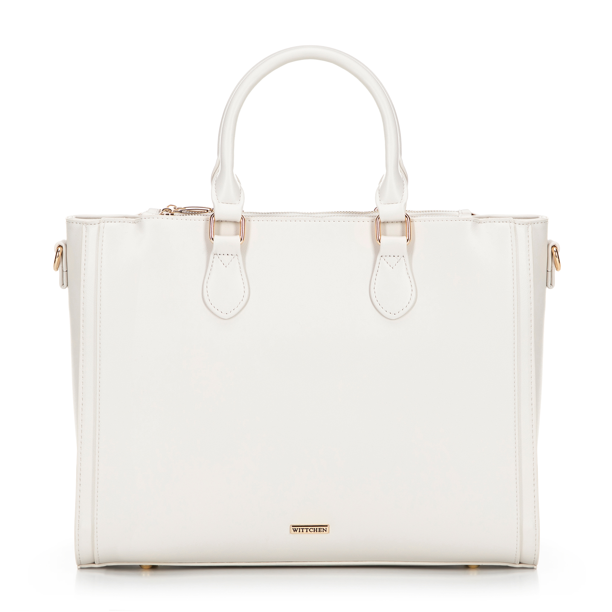 Dámska kabelka na notebook 14,5" z imitácie kože, krémová 100-4Y-232-0