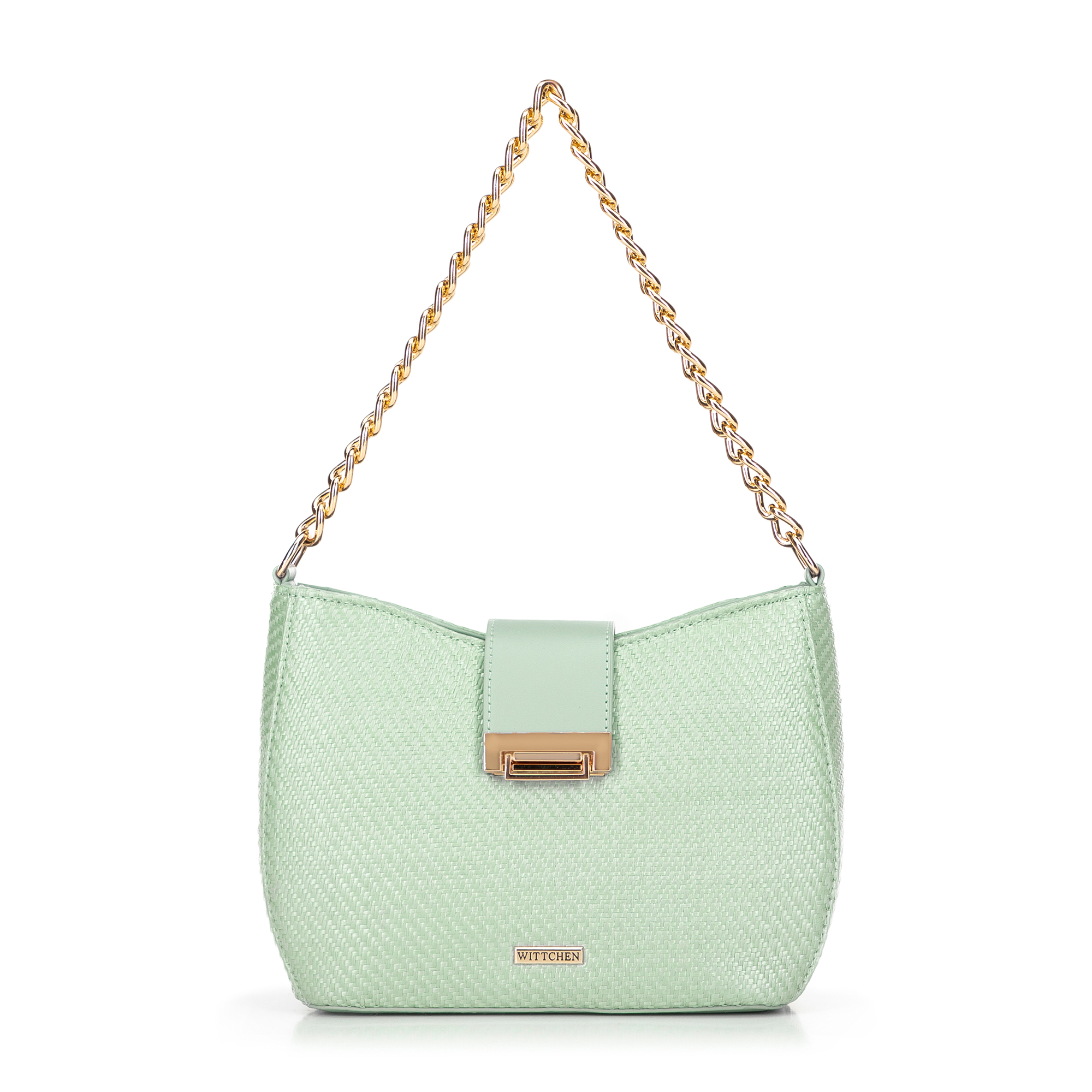 Dámska pletená crossbody kabelka zelená