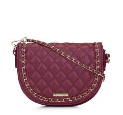 Quilted chain flap bag, burgundy, 93-4Y-216-2, Photo 1