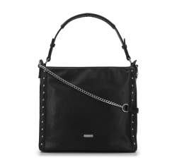 Women's studded hobo bag, black, 94-4Y-005-1, Photo 1