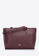 Faux leather shopper bag, plum, 97-4Y-512-4, Photo 1