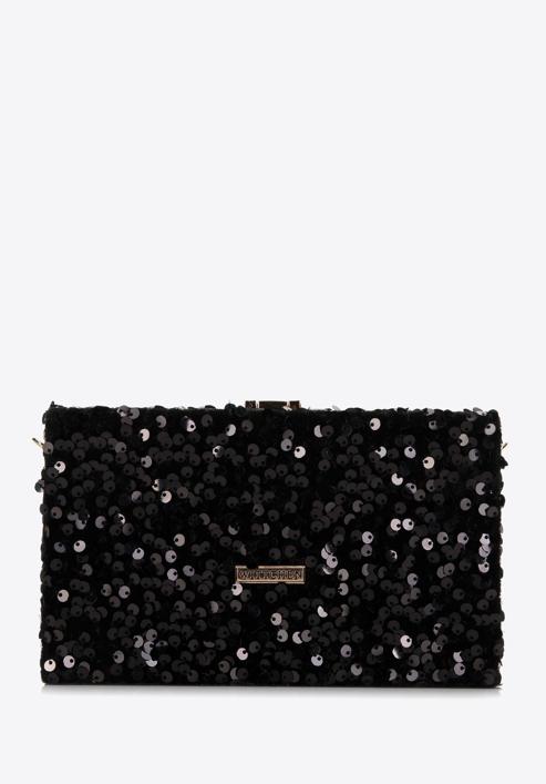 Women's decorative bag, black-gold, 98-4Y-025-1, Photo 1