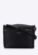 Women's crossbody bag with front pocket, black, 98-4Y-216-1, Photo 1
