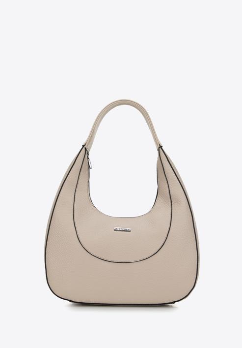 Faux leather hobo bag, beige, 98-4Y-601-1, Photo 1