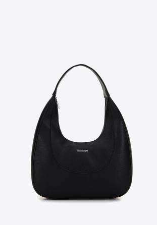 Faux leather hobo bag, black, 98-4Y-601-1, Photo 1
