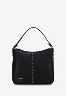 Faux leather studded hobo bag, black, 98-4Y-603-N, Photo 1