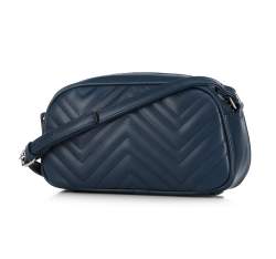 Women's messenger bag with chevron quilting, navy blue, 92-4Y-601-7, Photo 1