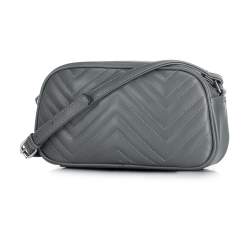 Women's messenger bag with chevron quilting, grey, 92-4Y-601-8, Photo 1