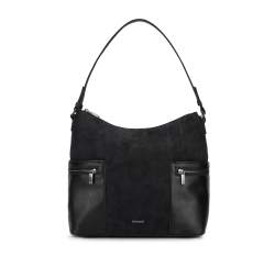 Faux leather handbag, black, 93-4Y-501-1, Photo 1