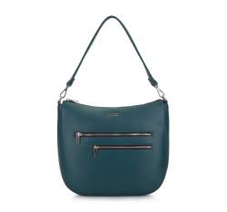 Hobo bag with zip details, emerald, 93-4Y-518-Z, Photo 1