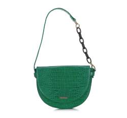 Women's saddle clutch bag, green, 94-4Y-721-Z, Photo 1