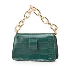 Faux leather mini handbag, green, 95-4Y-766-Z, Photo 1