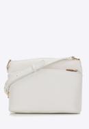 Women's crossbody bag with front pocket, white, 98-4Y-216-1, Photo 2