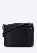 Women's crossbody bag with front pocket, black, 98-4Y-216-1, Photo 2