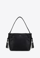 Faux leather hobo bag with decorative jewellery detail, black, 98-4Y-507-0, Photo 2