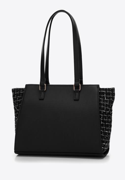 Shopper bag with boucle detail, black, 97-4Y-750-1, Photo 3