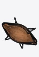 Torebka shopperka z ekoskóry z wypukłą plecionką, czarny, 98-4Y-606-1, Zdjęcie 3