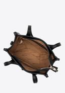 Torebka shopperka z ekoskóry z wypukłą plecionką mała, czarny, 98-4Y-607-0, Zdjęcie 3