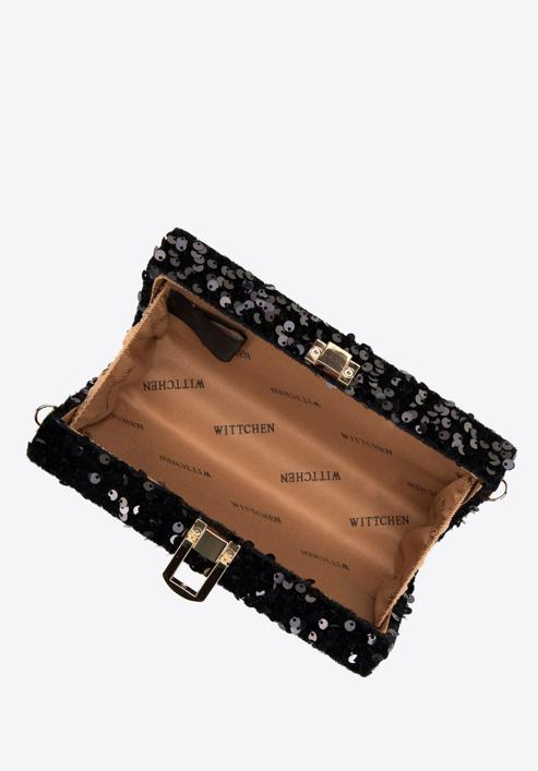 Women's decorative bag, black-gold, 98-4Y-025-1G, Photo 4