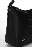 Faux leather studded hobo bag, black, 98-4Y-603-1, Photo 4