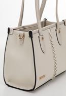 Small faux leather shopper bag with braided detail, nude, 98-4Y-607-0, Photo 4