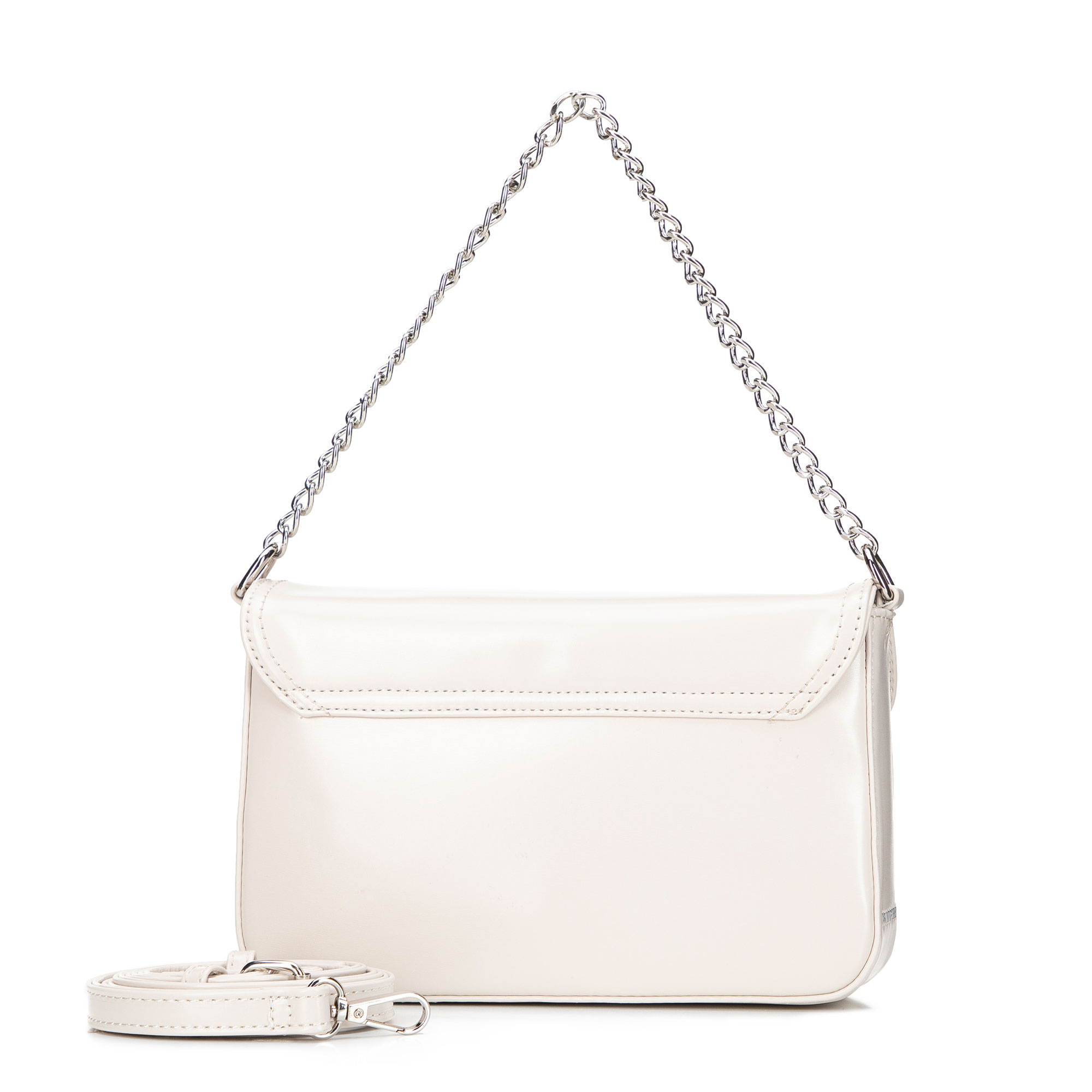 Dámska crossbody kabelka Wittchen z imitácie kože s retiazkovým detailom a čistým vzhľadom, Vyberte variant krémová