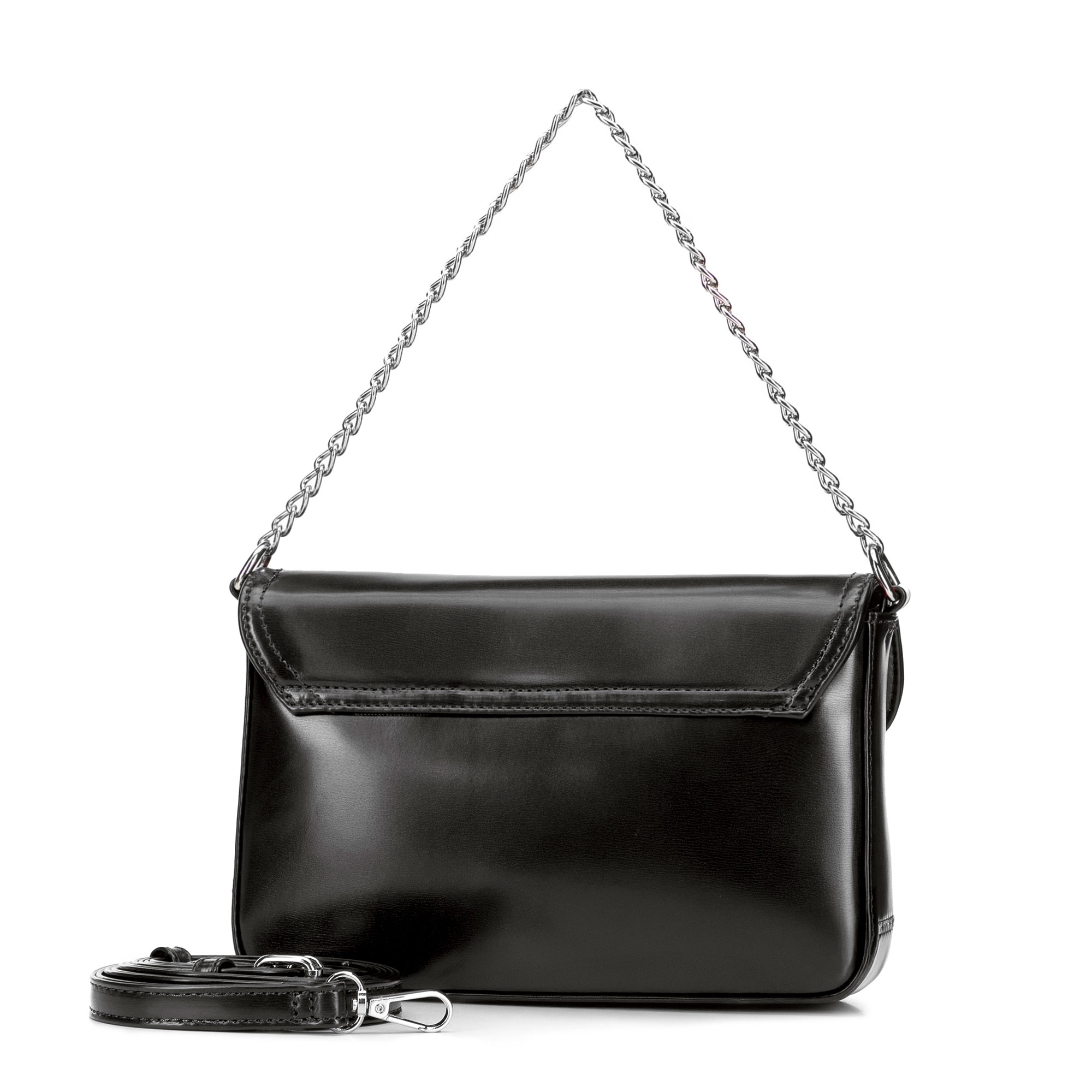 Dámska crossbody kabelka Wittchen z imitácie kože s retiazkovým detailom a elegantným vzhľadom, Vyberte variant čierna