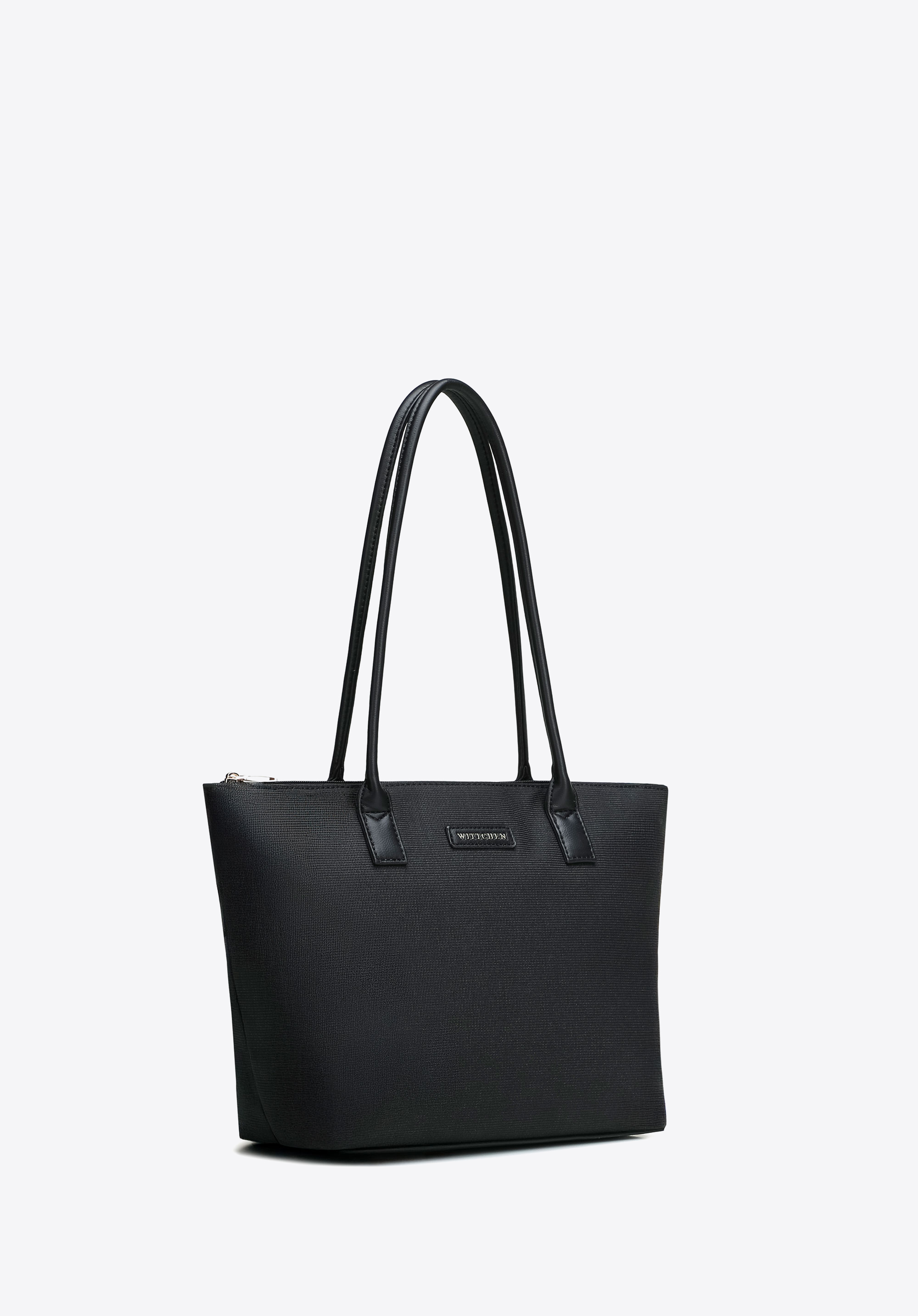 Torebka damska shopper na ramię z zamkiem, czarny, 102-4Y-401-1, Zdjęcie 1