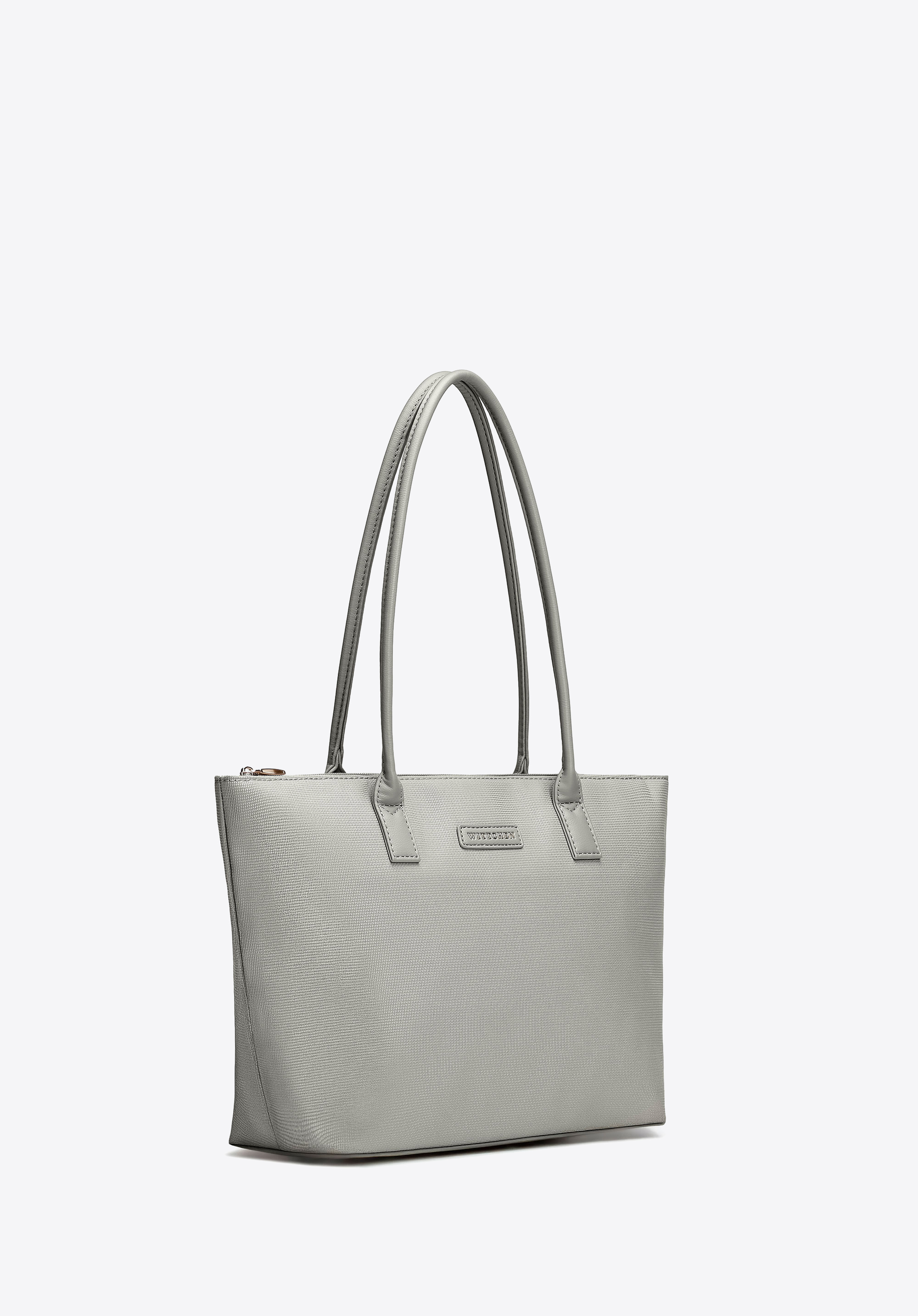 Torebka damska shopper na ramię z zamkiem, szary, 102-4Y-401-8, Zdjęcie 1