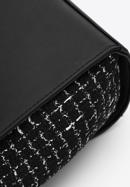 Shopper bag with boucle detail, black, 97-4Y-750-N, Photo 5